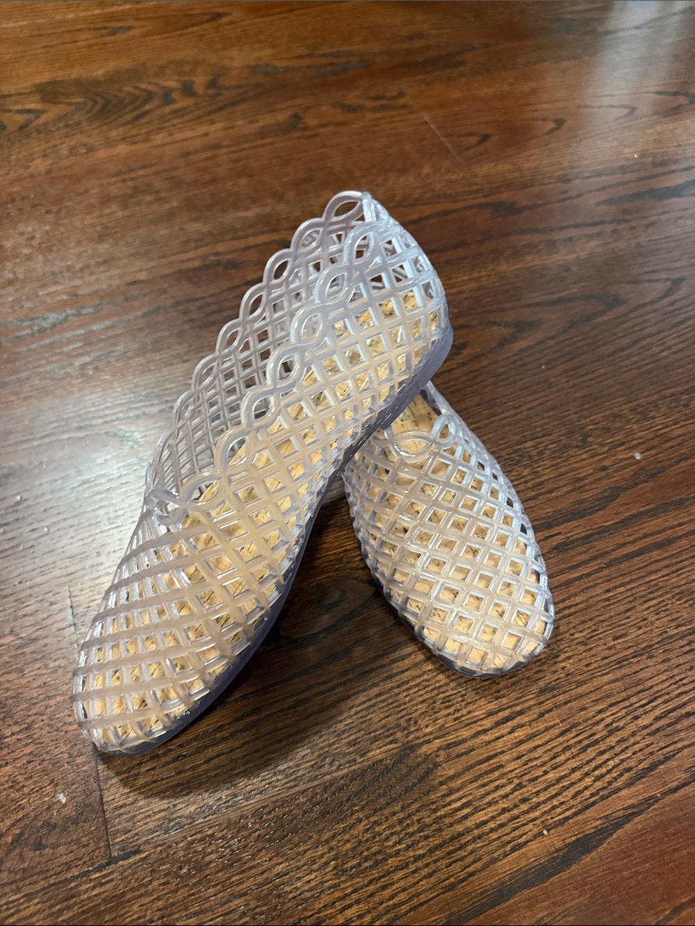 Steve Madden Clear Lattice Jelly Flats
